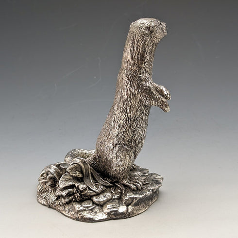 UK Country Artist Company Otter Sterling Silver Sculpture Figurine Height 127mm